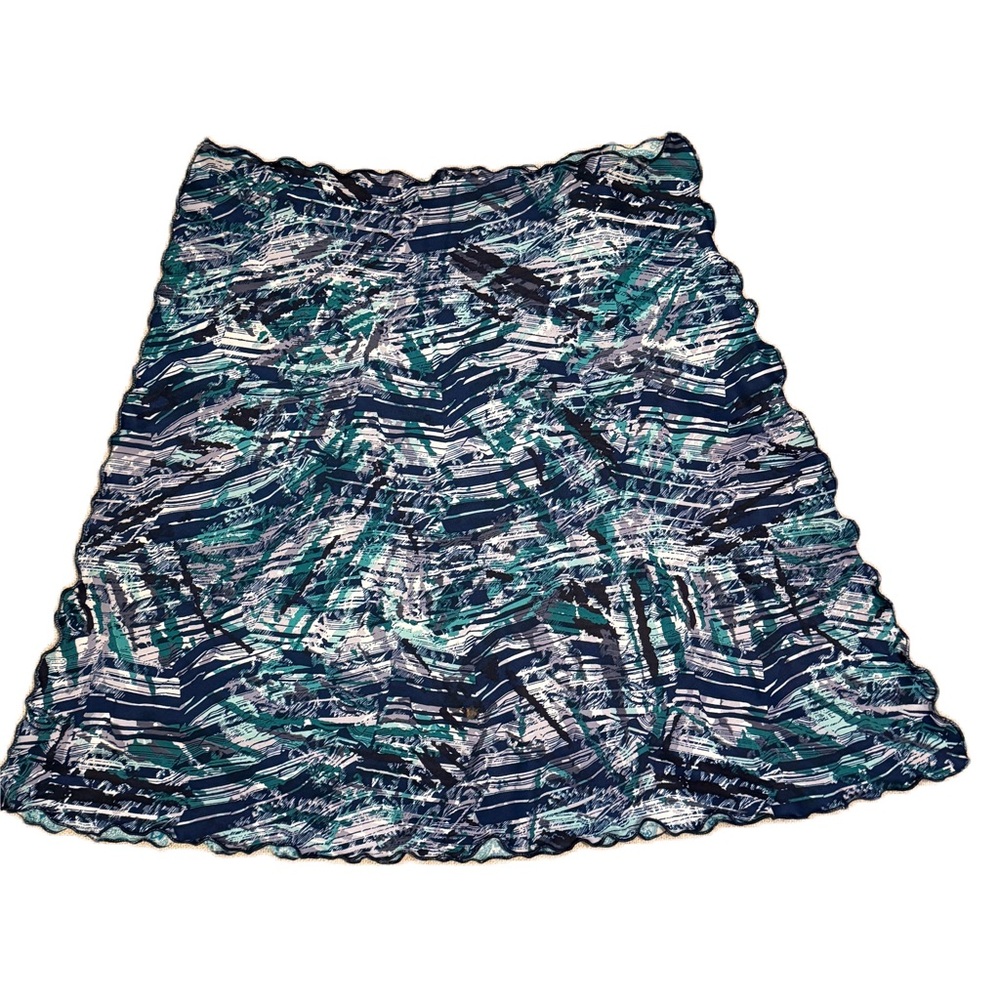 Haystacks Skirt. Size Large. Gently Used 
Navy Blue & Kelly Green abstract